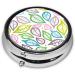 Coloured Foliage Round Pill Box Organizer | 3 Compartment Portable Travel Pill Box for International Shipping - Buy Online on GoSupps.com