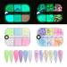 Luminous nail powder nail glitter powder 2 boxes grille nail sequin glitter for nails 12 colors nail art sequin glitter nail design color3