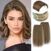 LNERATO 4 PCS Hair Toppers for Women Synthetic Clips in Hair Topper Invisible Clips in Hair Extension with Thinning Hair Adding Hair Volume Hairpieces for Daily Use(Double 4 inch and Double 8 inch Brown mix Natural Blond...