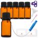 Handsunity 10ml-6Stk Tropper insert Small amber glass bottle-pharmacy glass with black drop of dripping Closure from Braunglas Set including 18 aids 10ml-6 pieces black cap