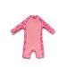 Bonverano Baby Girls UPF 50+ UV Protection One Pieces Sunsuit with Sun Cap(Pink Flowers 3-6Months) 3 Months Bucket Hat