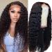 Deep Wave Human Hair Lace Front Wigs for Black Women 180% Density Brazilian Virgin Hair Deep Curly 4X4 Lace Front Wigs Pre Plucked with Baby Hair 24 Inch Natural Color (24 Inch,Lace Closure Wigs) 24 Inch 4x4 Deep Wave Wigs