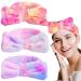 spa headband three-piece headband for washing face face wash headband makeup headband skincare headband face wash bow headband (Gradient Purple Pink and White)