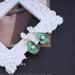 Vintage Green Lotus Leaf Pearl Drop Earrings - Enamel Flower Jewelry for Women - Buy Online on GoSupps.com