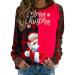Women's Christmas Sweatshirts Cute Snowman Penguin Print O-Neck Raglan Top Shirt Pullover Comfy Warm Xmas Jumper Winter Long Sleeve Tops Loose Tunic Top Sweaters Z11-red M