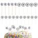 15 Pcs Silver Disco Ball Cake Toppers and 5 Pcs Stars Cake Toppers Cupcake Toppers for 1970s Disco Themed Parties Birthday Parties Weddings.