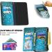 Miago 9 Card Slots Leather Case for Huawei Y5 2019 - Colorful Zipper Flip Wallet Cover - Blue Flower PU Leather Protective Case - Buy Online on GoSupps.com