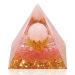 Hopeseed Orgone Pyramid Flower of Life Orgonite Rose Quartz Healing Crystal Pyramid Chakra Reiki Positive Energy Generator for Reduce Stress Promote Relationships and Bring Success Spiritual Gift Rose Quartz Crystal