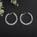Shop Jumwrit Shiny Big Hoop Rhinestone Earrings | Sparkle Silver Crystal Long Dangle Drop Statement Jewelry for Women - Buy Online on GoSupps.com