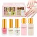5 In 1 Nail Care Set Cuticle Care Set with Nail Strengthener Nail Hardener Clear Top Coat Nail Rescue Calcium Primer Hand & Nail Cream for Moisturize Thin Nails Growth Nail Repair Nail Care Kit