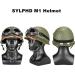 Sylphid Outdoor Green WW2 US M1 Helmet with Goggles - Steel Field, Net Cover & Cat Eye Belt - Buy Online on GoSupps.com