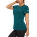 Kefitevd Melange Sportshirt women short arm with reflex stripes breathable stretching activity.