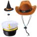 Yewong 3 Pieces Pet Hat Pet Sailor Captain Hat Cowboy Hat Witch Hat Dog Cat Pet Costume Hat for Halloween Party Photo Props Supplies