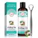Coconut Oil Pulling for Teeth Mint Pulling Oil Mouthwash with Tongue Scraper Natural Oral Care Coconut Oil Pulling Whitening Teeth Healthier Gums Antigingivitis Oral Rinse 8 Fl.Oz