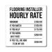 Humorous Flooring Installer Hourly Rate Builder Constructor Hilarious Floor Carpets Planks Installing Jobs Magnets 4" 4"