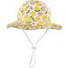 LANGZHEN Beach Sun Protection Hat for Baby Girls - Adjustable Wide Brim Play Hat with Chin Strap, White Lemon, 2-4 Years - Buy Online on GoSupps.com