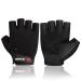 BEACE Weight Lifting Gym Gloves with Anti-Slip Leather Palm for Workout Exercise Training Fitness and Bodybuilding for Men & Women Black Medium