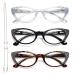 EYEURL Cat Eye Reading Glasses for Women Blue Light Blocking 3 Pack Ladies Computer Readers with Spring Hinge Lightweight Eyeglasses Anti Eyestrain 2.00 Black/Clear/Tortoise 2.0 x