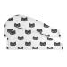 Black Cat Dry Hair Cap 2 Piece Quick Drying Towel Set with Button Headband Super Absorbent Soft & Comfortable