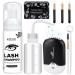 Eyelash Shampoo for Eyelash Extension Kit Eyelash Extension Cleanser with USB Lash Fan 150ml Wash Bottle 60ml Clean Mousse Mascara Brush Cleansing Brushes Lash Shampoo for Salon Use (Black)