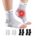 Hueglo 4 pair ankle bandage orthopedic compression socks Neuropathy ankle bandage arthritis achilla tendon Bandage Plantar fasciitis foot bandage ankle sport plantar fasciitis socks white & black M