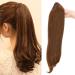 Ponytail extension ponytail braid with a clip hair parts hair extension hair skin hair heat-resistant micro-wavy like real hair 22 "(55cm) white brown 55 cm white brown