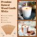 Zynery 660 Pcs 5.1X0.5 Inch Wood Candle Wicks Set with Metal Base for Candle Making - Natural Smokeless Soy Wax Cores - Includes Warning Labels and Adhesive - Candle Making Supplies - Buy Online on GoSupps.com