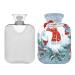 Mnsruu Hot Water Bottle with Soft Cover Snowman Hot Water Bottle Great Gift for Women Kids Christmas 2L