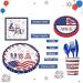 Patriotic Tableware Set - 4th of July Tableware Set | Patriotic Paper Plates | Patriotic Supplies Paper Plates Napkins Cups for Independence Day - Buy Online on GoSupps.com