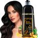 FONDIIA Herbal Brown Hair Color Shampoo 500ML 3-In-1 Hair Dye Shampoo Instant Hair Color for Refresh Hair Color 15-Min Natural Hair Coloring  Gray Brown Black 2