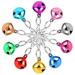 COMNICO 10 pcs Pet Bells for Dog Cat Collar Metal Round Collar Charms Loud Crisp Sound with Clasps Kitten Small Animal Pendant Accessories Christmas Decoration Jingle Bell(Colourful)