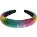 Wide Rhinestone Headband for Women Rainbow Sparkly Headband Crystal Embellished Beaded Glitter Headbands for Dressy Women Girls Birthday Party Mother's Day - Buy Online on GoSupps.com