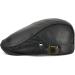 VOBOOM Adjustable Genuine Leather Ivy Cap Newsboy Hat in Black - Men Women Fashion Accessory - Buy Online on GoSupps.com