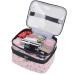 MKPCW Double Layer Travel Makeup Bag Organizer - Pink Toiletry Case - Buy Online on GoSupps.com