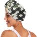 Daisy Flower Black White Plaid Hair Towel 2 Pack | Super Absorbent Quick Dry Hair Turbans for Women & Girls - Buy Online on GoSupps.com