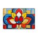 Flannel Carpet Mondrian Bohemian Lotus Flower Picture 60 x 39 in Non-Slip Durable Suitable for Living Room and Office Bedroom