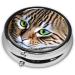 Cat Printed Mini Round Pill Box - 3 Compartment Travel Organizer for Medicine | Portable Pill Case for Home & Office Use - Buy Online on GoSupps.com