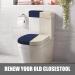 Stretch Toilet Cover Set - Navy Blue, Machine Washable Polyester Spandex Fabric - Buy Online on GoSupps.com