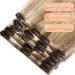 Elailite Clip-in Extensions | Real Human Hair 8 PCs 18 Clips 25cm 50g #12/613 Golden Brown & Bleached Blonde - Buy Online on GoSupps.com