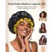 Mikimini Black Shower Hoods for Women Men & Girls - 2 Pack Waterproof Reusable Double-Fold Shower Hats with Soft PEVA Lining - Comfortable Medium Size Black & Yellow - Buy Online on GoSupps.com