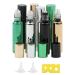 JIUWU 8pcs 10ml 1/3 Oz Essential Oils Stainless Steel Roller-on Ball Bottles Black Refillable Perfume Organic Beauty Vials with 2pcs Droppers + 1 Opener (4 Colors)