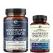 Magnesium Glycinate 400mg (120ct) & Magnesium Citrate 500 MG (60ct) | High Absorption Calm Relaxation Digestion & Muscle Support | Non-GMO Vitamin and Mineral Bundle