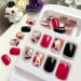 Shop Halloween Short Square Press on Nails - Glossy Pink & Black Ghost & Spider Designs - Full Cover Acrylic Manicure for Women - Buy Online on GoSupps.com