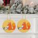 YYHHAOFA Sunflower Seeds and Foxes Picture Christmas Ceramic Round Pendant Decoration - Festive Hanging Ornament for Stores and Homes -2.9 in - Buy Online on GoSupps.com
