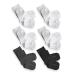SmartKnitKIDS Seamless Sensitivity Socks - 6 Pack ((1)Black (1)Charcoal & (4)White Medium)
