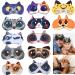 12 Pack Cute Animal Funny Sleep Eye Mask for Sleeping Cat Dog Soft Plush Blindfold Sleep Masks Eye Cover Eyeshade for Kids Girls Men Women Plane Travel Nap Night Sleeping