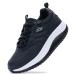 QAUPPE Womens Walking Shoes with Arch Support Wide Plantar Fasciitis Sneakers Tennis for Foot Pain Relief 8 Wide Black