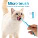 Double-Sided Cat Toothbrush Set - 2 Pieces | Microbut Head & Curved Handle for Deep Cleaning Kittens & Cats | Blue-Orange Cat Care Accessories - Buy Online on GoSupps.com