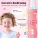 Kids Sonic Rechargeable Electric Toothbrush | Interactive LED Light | 3 Cleaning Modes | 2 Minute Timer | IPX7 Waterproof | 2 Soft Bristle Heads | Ages 3+ | Pink - Buy Online on GoSupps.com