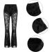 Novia's Choice Women's High Waisted Snakeskin Print Wide Leg Bell Bottom Pants Trousers - Large Flower Design - Buy Online on GoSupps.com